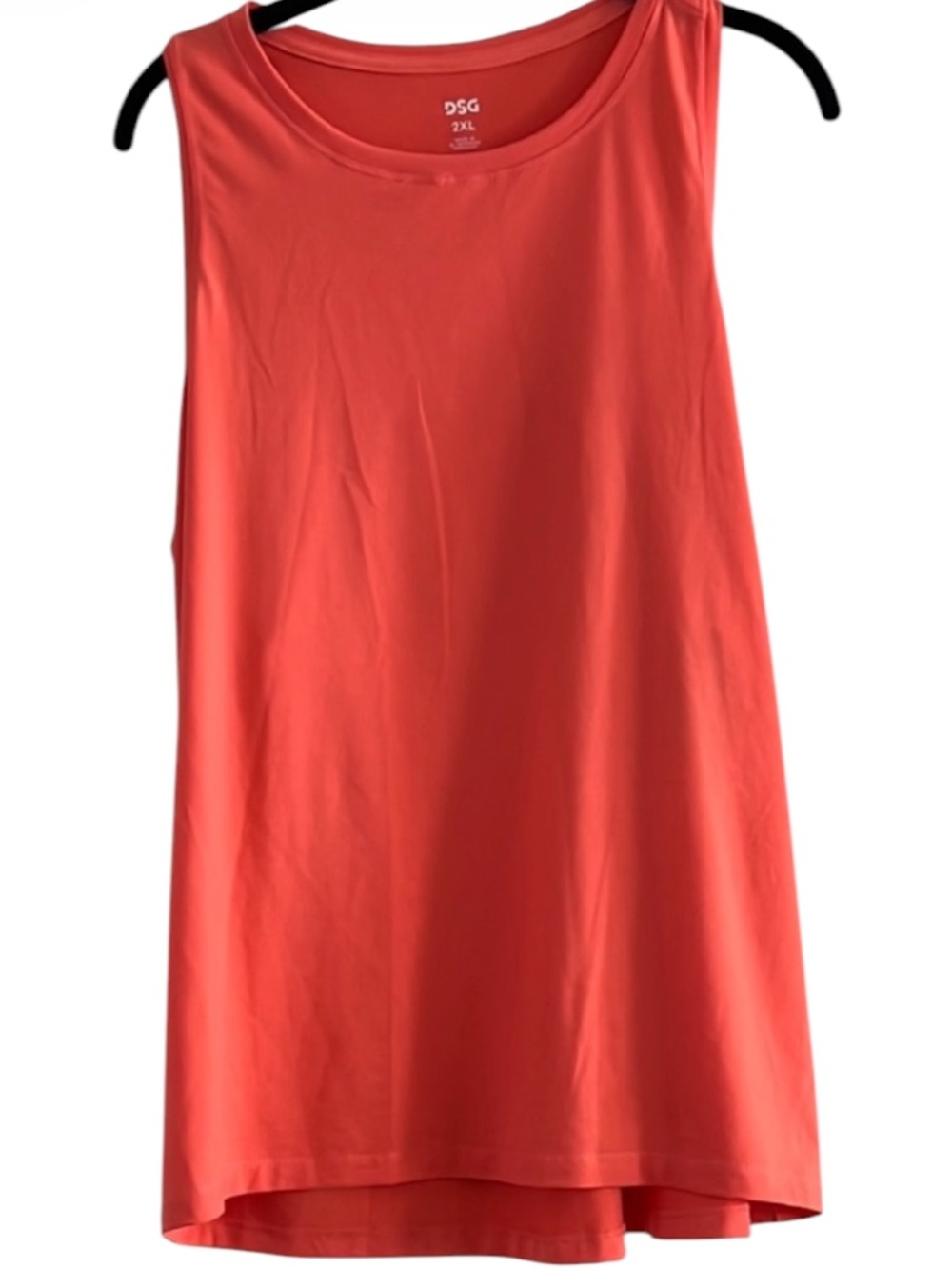 DSG NWT Vibrant Coral High Low Sleeveless Athletic Workout Tank Top Plus Size 2X